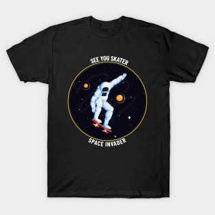 skater astronaut in space T-Shirt